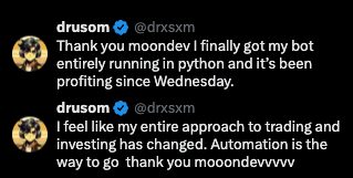 Moon Dev testimonial 106